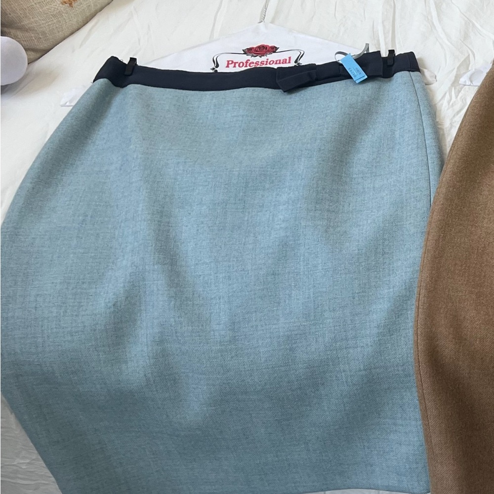 J. Crew Blue wool Pencil Skirt, Drycleaned, 0